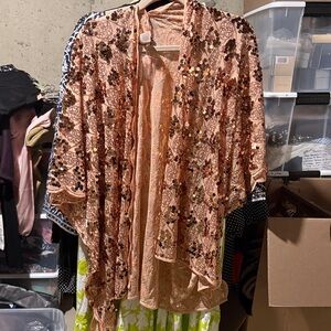 Sequin Lace Kimono Cardigan